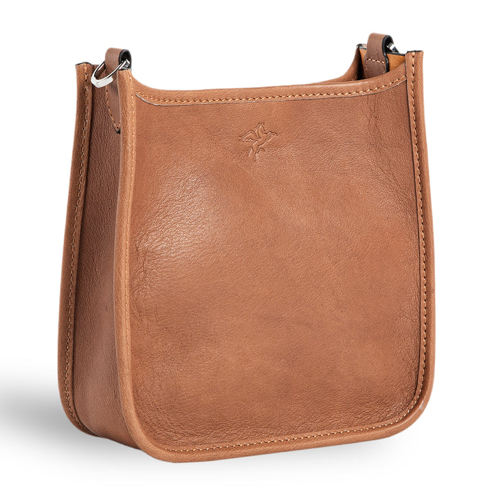 Spring | Hobo Crossbody Bag | brown w/ Nickel Hardware