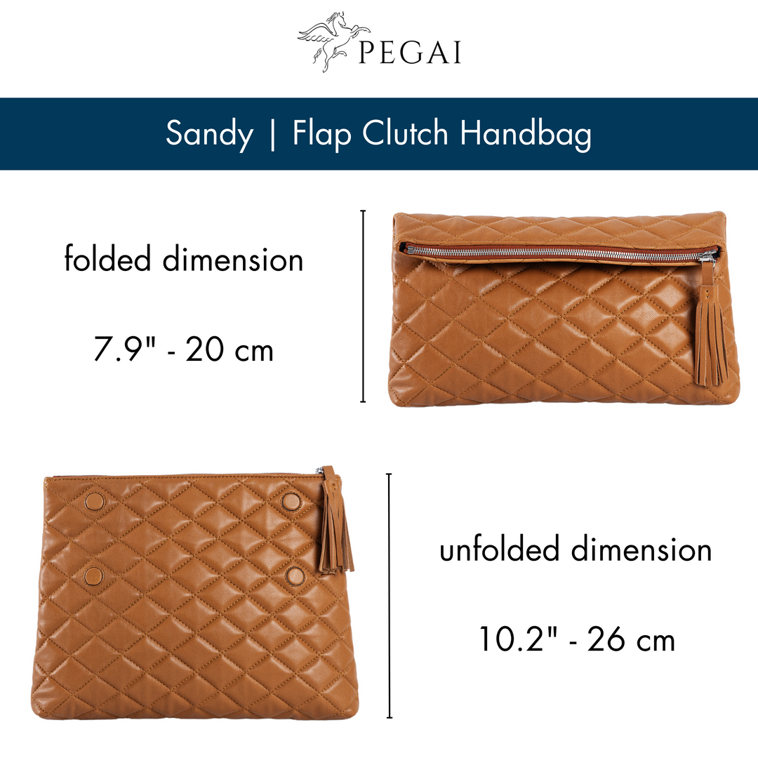 Sandy | Flap Clutch Handbag | Mustard