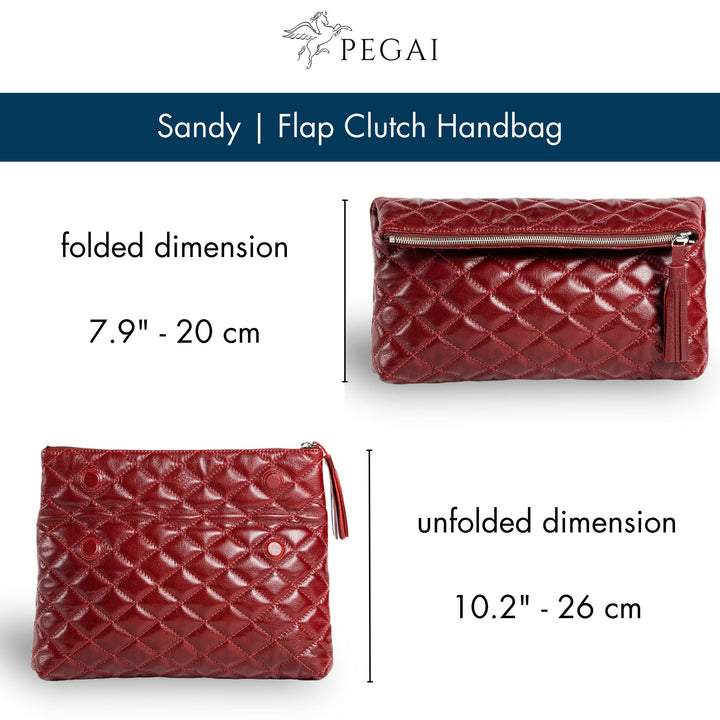 Sandy | Flap Clutch Handbag | Red