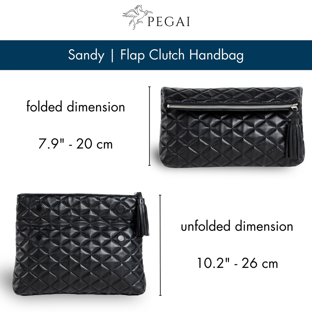 Sandy | Flap Clutch Handbag | Black