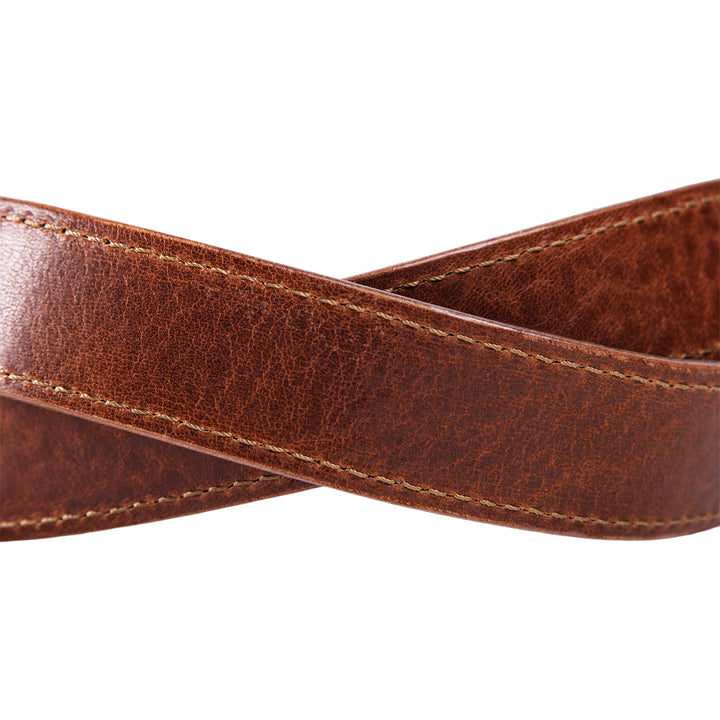 Ryan | Two-in-One Reversible Leather Belt | Stitched | Black & Dark Brown