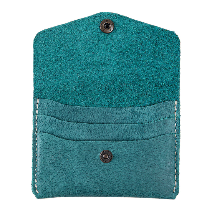 Leather Card Holder | Turquoise | Seline