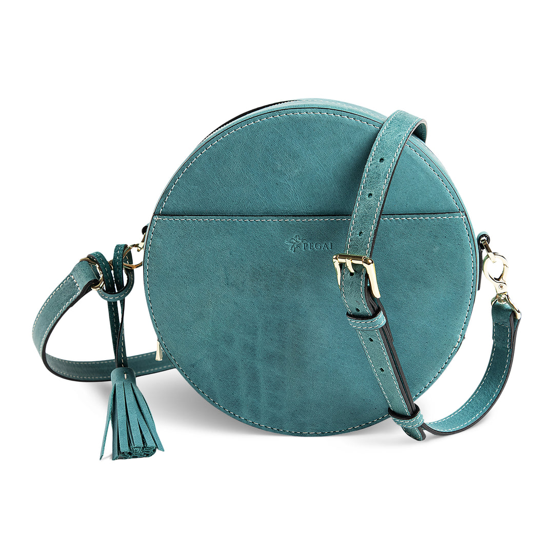 Circle | Crossbody Bag | Turquoise w/ Gold Hardware