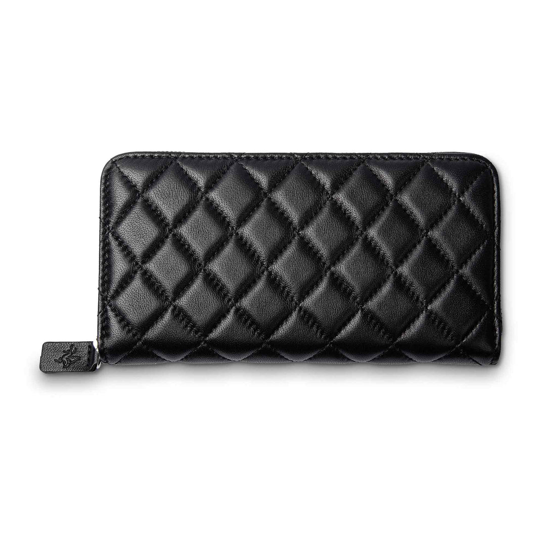 Leather Quilted Women's Wallet | Black | Sherry