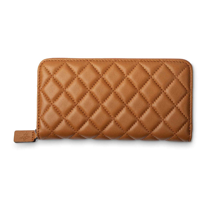 Leather Quilted Women's Wallet | Mustard | Sherry