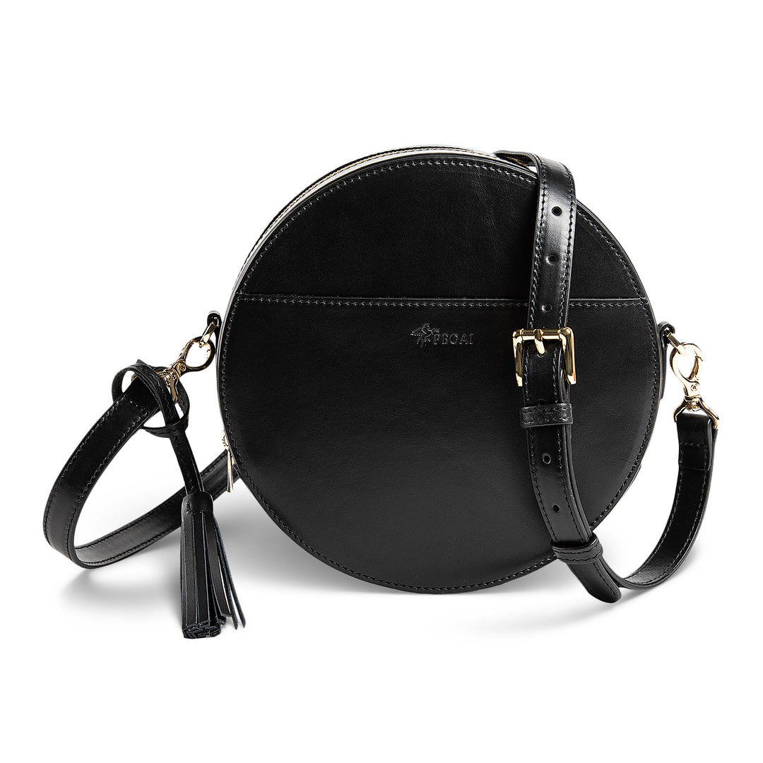 Roundy Circle | Crossbody Bag | Dexios Black w/ Gold Hardware