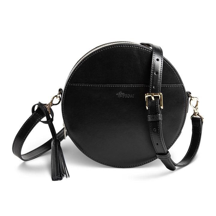 Roundy Circle | Crossbody Bag | Dexios Black w/ Gold Hardware