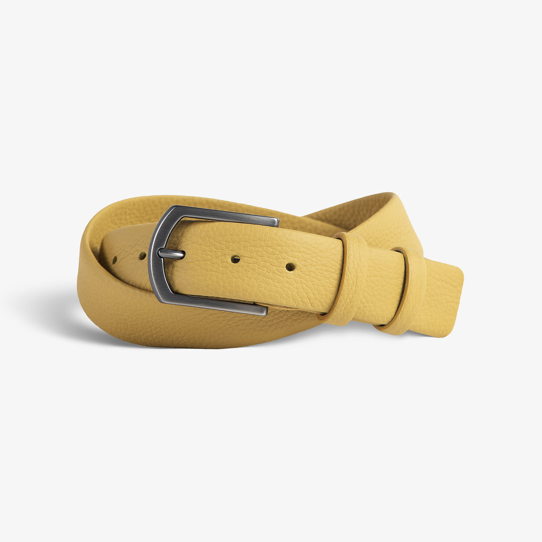 Mens Fashion Leather Belt | Preston | Canary