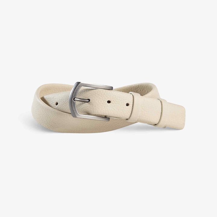 Mens Fashion Leather Belt | Preston | Ivory