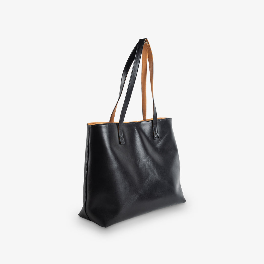 Everyday Leather Tote Bag - with Italian Calfskin Detailed Lining