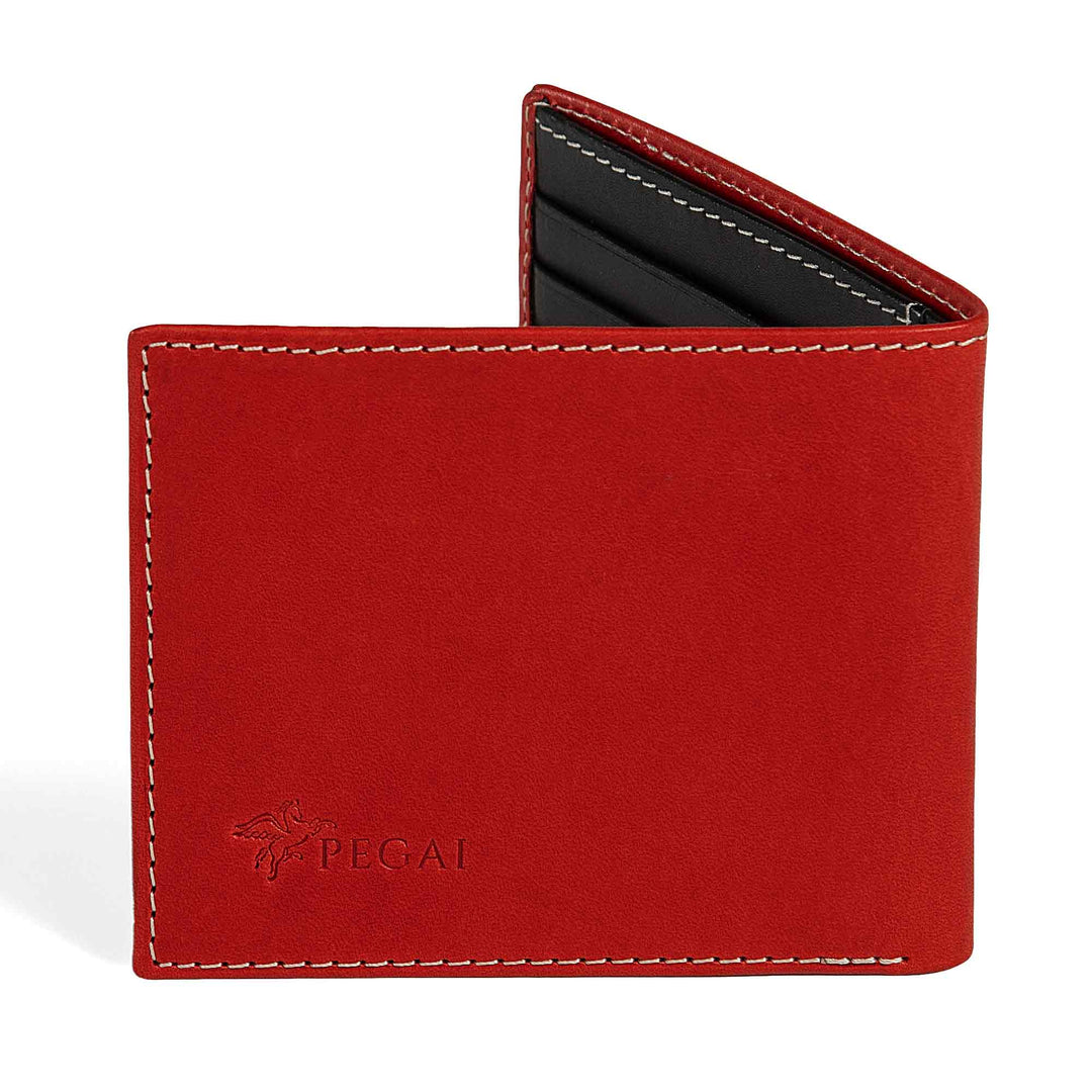 Edward | Italian Leather Wallet | Red & Black