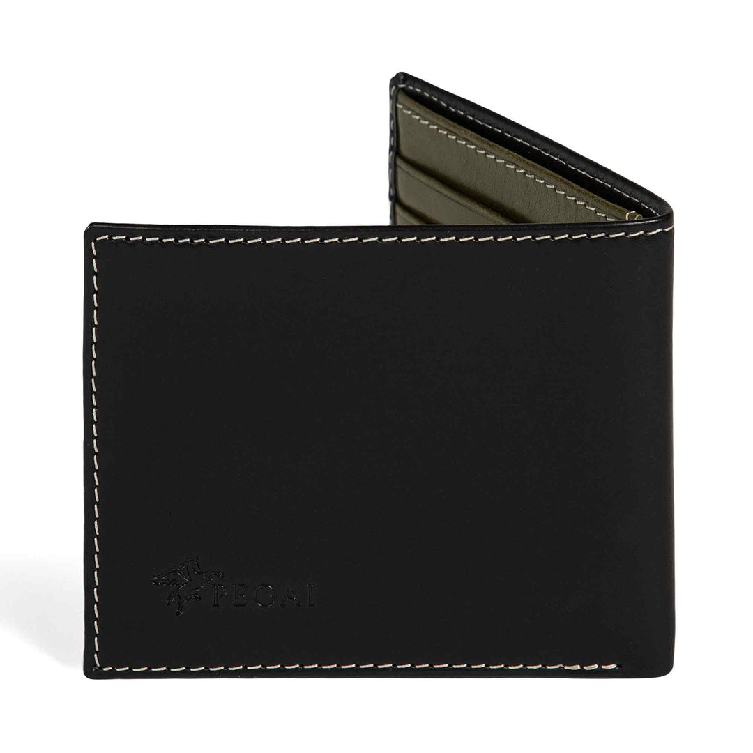 Edward | Italian Leather Wallet | Black & Green
