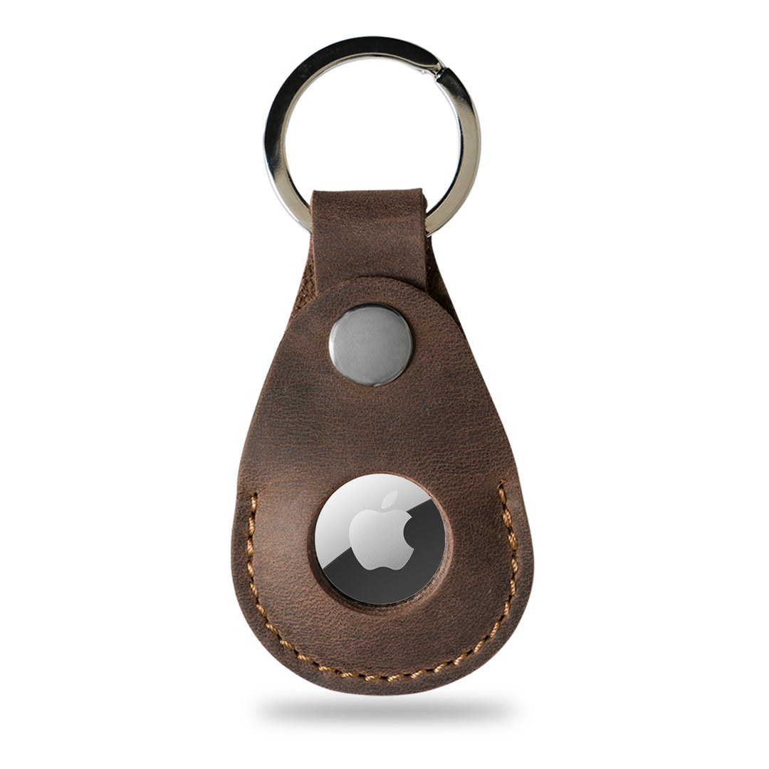 pear leather airtag holder chestnut