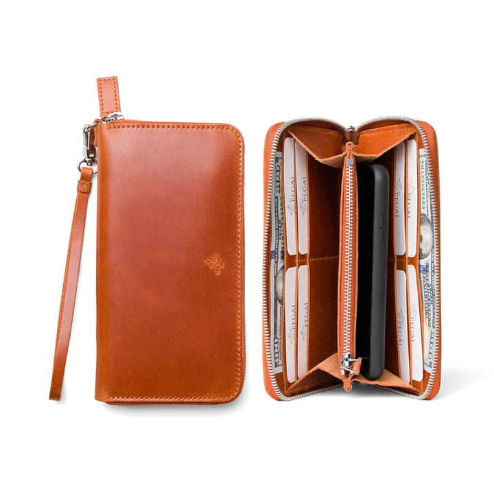 Leather Large Wallet | Whiskey | Karla