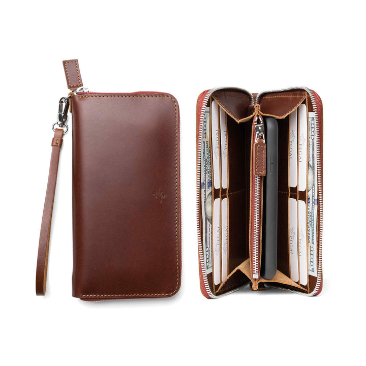 Leather Large Wallet | Rum Brown | Karla