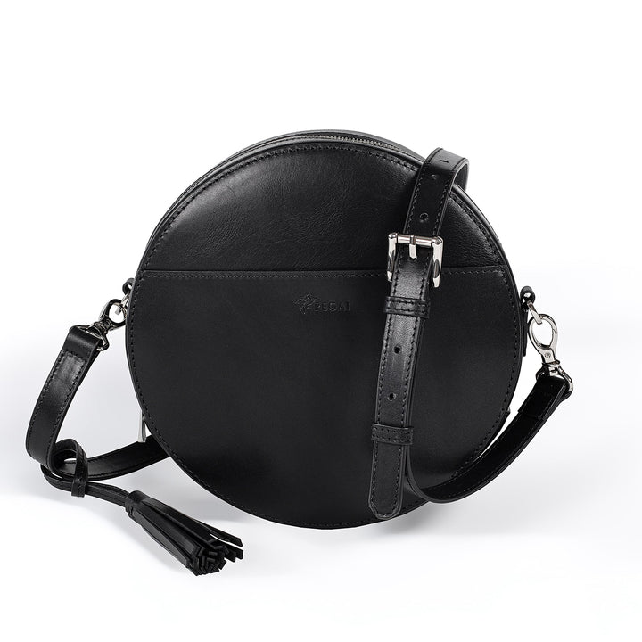 Circle|  Crossbody Bag | Obsidian w/ Nickel Hardware